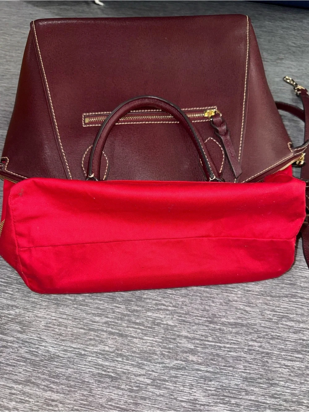 Dooney & Bourke Sydney Burgundy Saffiano Dome Satchel